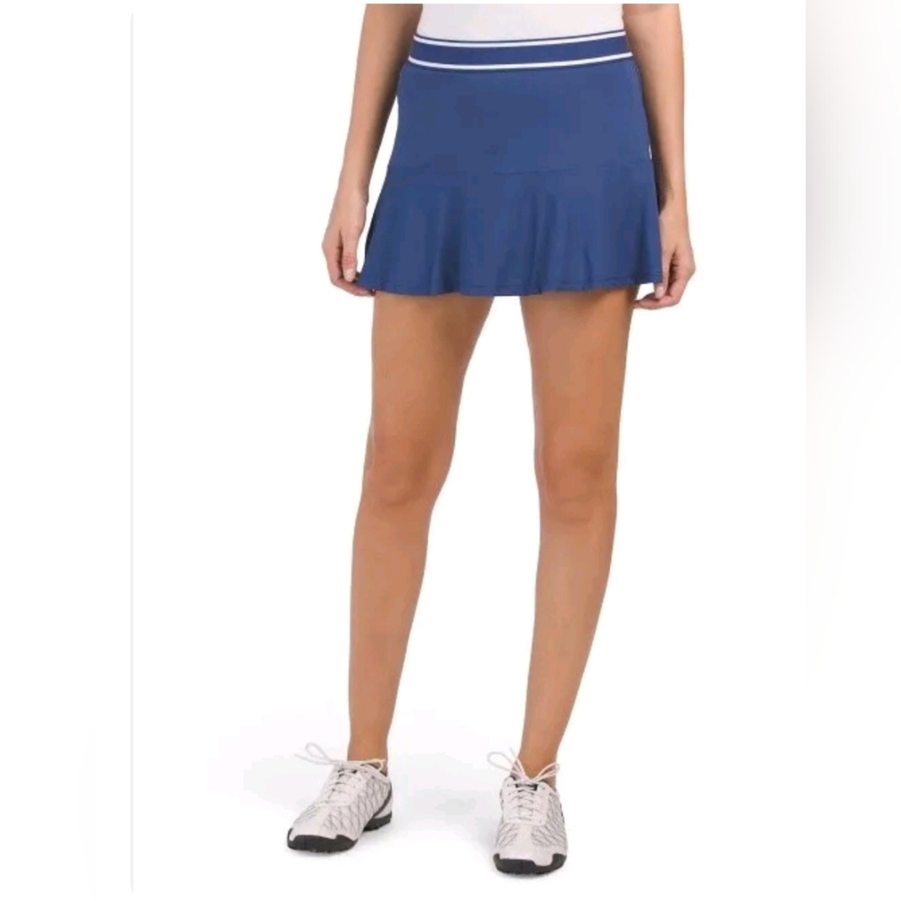 Peter Millar Francoise Court Skort Golf Tennis Skirt Blue Womens  L Ret$89  NWT